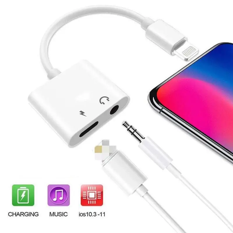 

Suitable for Apple headset trans-wired four-in-one charging listening song line-controlled call 3.5mm connector for headsets