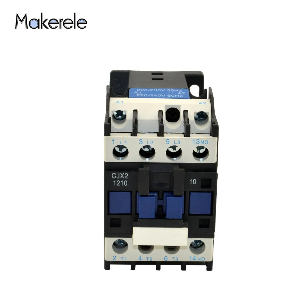 

Din Rail Mounted Modular Contactor Normal Open Coil Voltage CJX2-1210 LC1 12A 3P+1NO 380V 220V 110V 36V 24V 50/60Hz makerele