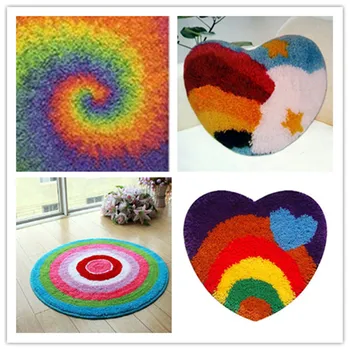 

oneroom shipping Latch Hook Kit Rug Cushion Pillow Mat DIY Craft Rainbow Cross Stitch Needlework Crocheting Rug Embroidery