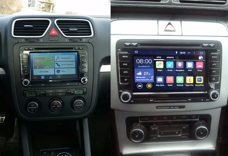 Excellent SilverStrong IPS Android9.0 2din Car DVD for Volkswagen Golf5 for Polo for Tiguan CC B6 B5 for skoda octavia2 fabia 701X30 6