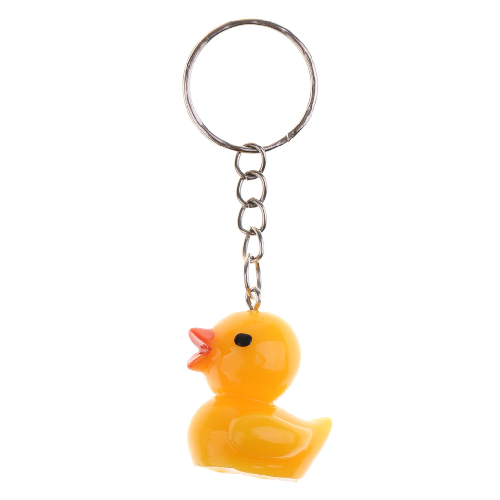 12 Pcs Key Chains Simulation Cute Yellow Duck Doll Figures Keychain Keyring Pendant Toy Gift Collectibles Keychain DIY Making