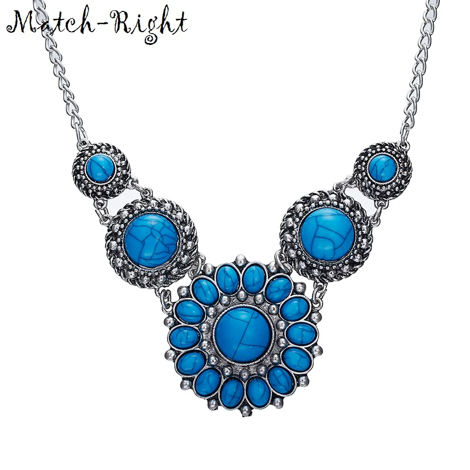 

Match-Right Bohemia Vintage Statement Necklace Women Retro Necklaces & Pendants Summer Style Jewelry Colar