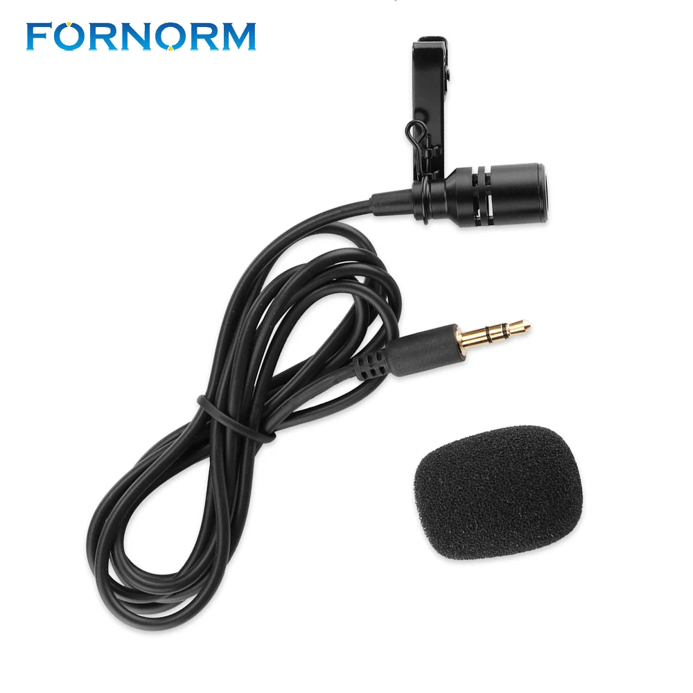 FORNORM Mini Microphone Lavalier Tie Clip Microphones 3.5mm Jack Mic For Speaking Speech
