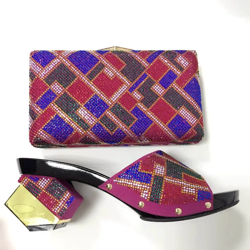 

TH09 2017 Latest Italian African Women's Party Shoes And Bag Sets With Stones Pumps Sky Blue Matching Shoes And Clutch Bags