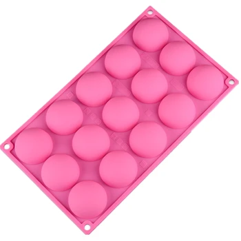 

15 cavity 3D Semi Sphere Half Round Silicone Bakeware Candy Mold Cookie Chocolate Muffin Teacake Fondant Tray