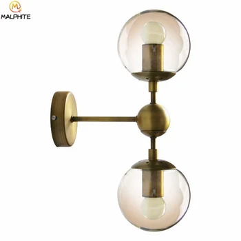 

Nordic Wall Lamps Bathroom Fixtures Transparent Glass Ball Wall Lights Mirror Light Indoor Lighting Industrial Decor Luminaire