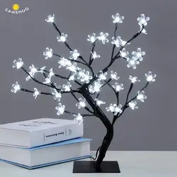 Canshuсветодио дный O LED кристалл Cherry Blossom дерево свет ночные светильники Настольная лампа Рождество Фея Свадебные украшения комнаты