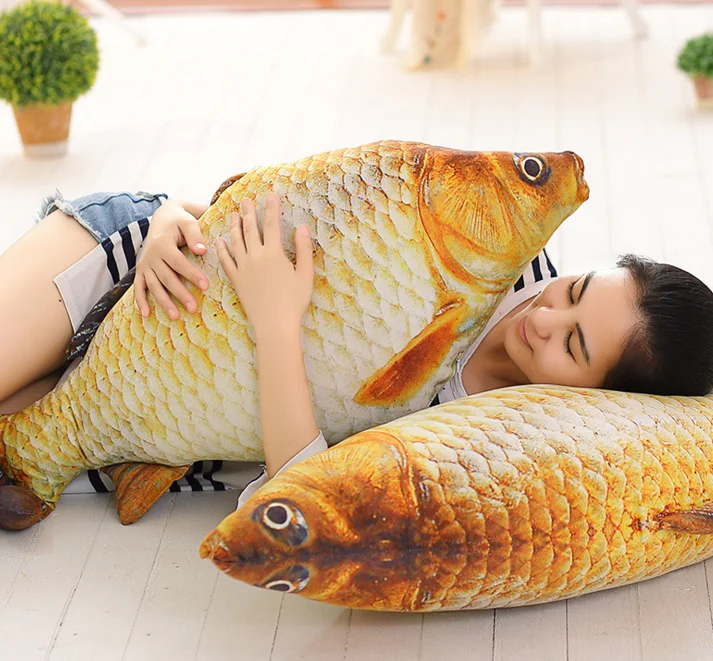 Baru 3D Rumput Ikan Mas Bantal PP Boneka Mewah Simulasi