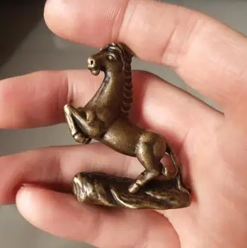 

China's archaize pure brass solid horse small statue #9
