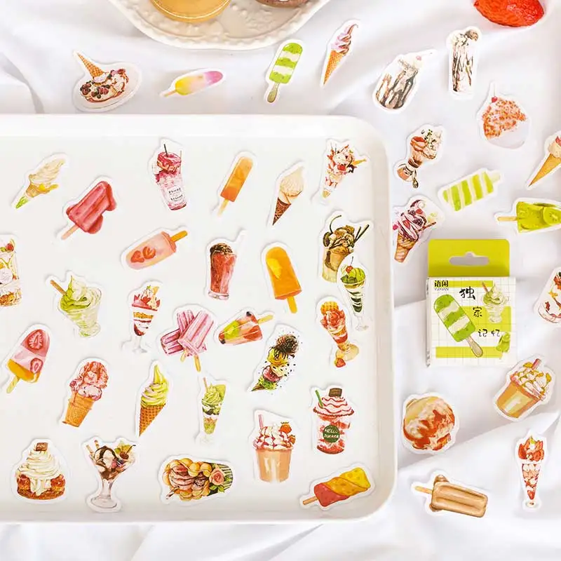 50 Pcss/box Summer Plant Lactic Milk Drink Stickers Paper Adhesive Sticker Scrapbooking Decoration Diary Photos Album Stationery