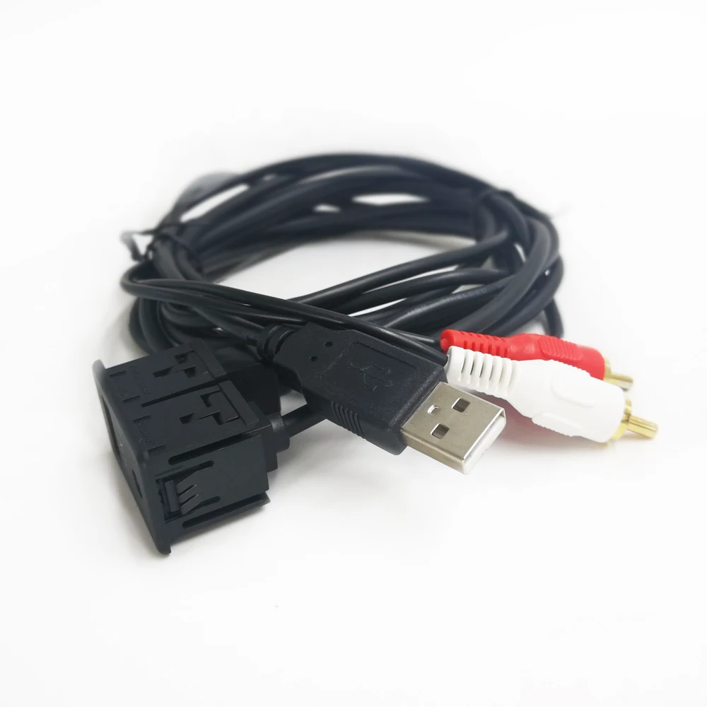 Biurlink 100 см автомобильный 2RCA USB cd-чейнджер кабель стерео USB RCA аудио адаптер для Benz Mercedes BMW Audi Skoda