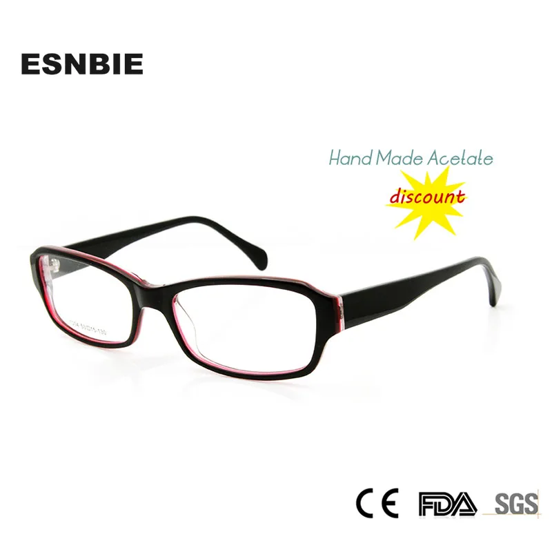 

ESNBIE Glasses Frame Women Hand Made Acetate Custom Prescription Eyeglasses oculos Square Fashion Frame China