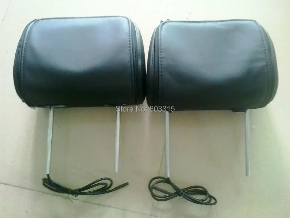 Best 2x7 inch Pillow Headrest DVD with Zipper Cover +32bit Game/USB/SD/ FM/IR for free gift 2pcs IR Wireless Headphone 1