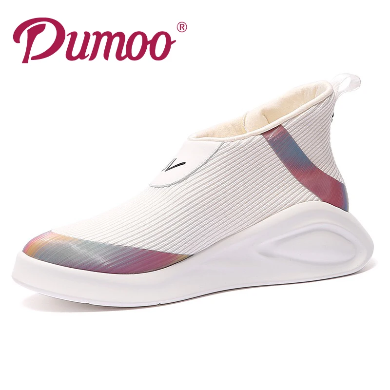 Dumoo/Обувь для девочек; женские кроссовки; разноцветная дышащая повседневная обувь белого цвета; женская обувь на платформе 4 см; zapatillas mujer; кроссовки