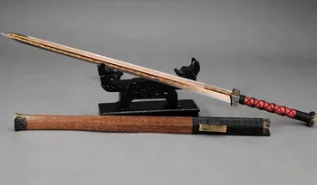 

HIGH QUALITY CHINESE SWORD HAN JIAN MANGANESE STEEL BLADE WOOD SAYA