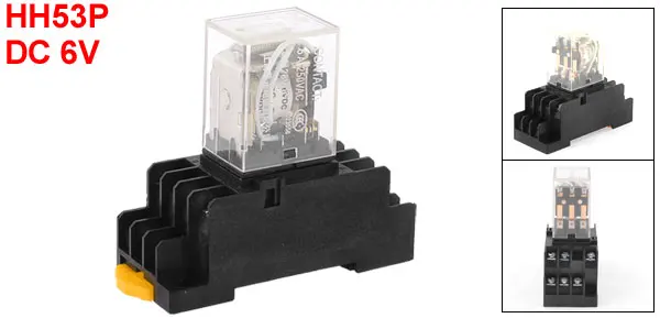 HH53P DC 6V Coil 3PDT 11 Pins Electromagnetic Power Relay w PYF11A Socket
