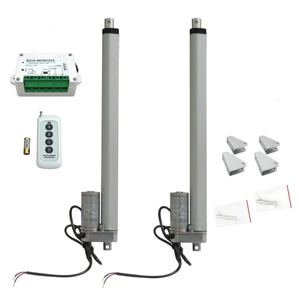 

2pcs 14'' Inch Linear Actuator 12 Volt 12V 330 Pounds lbs Maximum Lift + Wireless Remote Controller Kit + Mounting Brackets