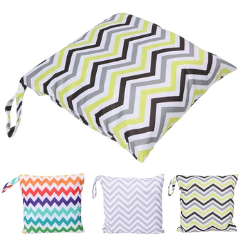

Single Zipper Waterproof Diaper Bag Baby Nappy Waterproof Reusable Washable Wet Dry Cloth Zipper Diaper Tote Bag New