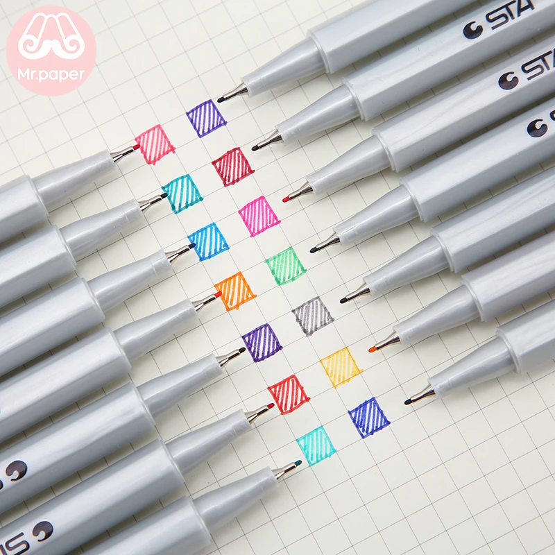 

Mr Paper 26 Colors Liquid-Ink Comic Scriptliner Pen for Painting Child Gift Creative Student Stationery Colorful 0.4mm Gel Pens
