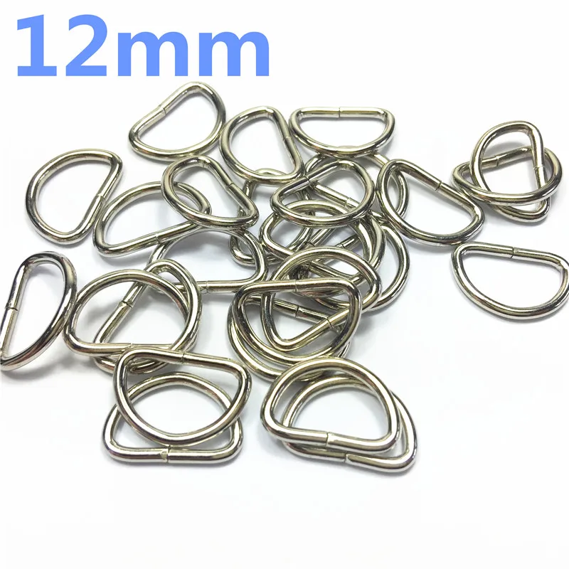 3 12mm silver  Metal Detachable Openable Handbag Bag Purse Shoulder Strap Belt Buckle Clasp Connector D O Ring DIY Leathercraft Accessories