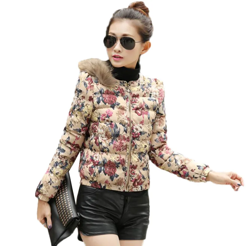 Women Cotton Coat Slim Short Cotton Jacket Large Size S 3Xl Female Puff