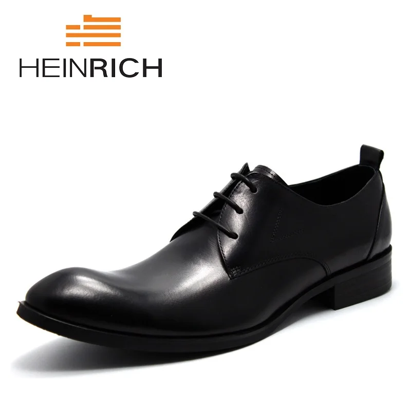 

HEINRICH Male Shoes Lace-Ups Dress Footwear Ephemeral Brand 2018 New Arrivals Man Loafers Black Brown Shoes Sepatu Kulit Pria