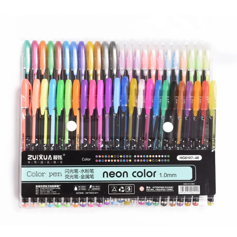 Набор гелевых ручек для рисования 24/48 цветов 1 0 мм|gel pen set|gel pencolors gel |
