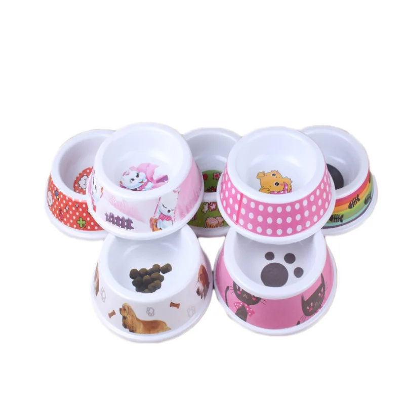 

New Simple Pet Feeders Cute Cartoon Melamine Material Durable Dog and Cat Food Bowl for Small and Medium Pet Free Shippings