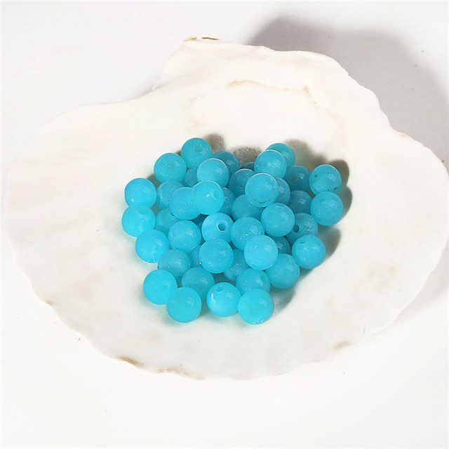 6mm Acrylic Clouds Beads Effect Round BEADS Spacer Loose Beads For Jewelry Making Accessories DIY Bracelet Necklace