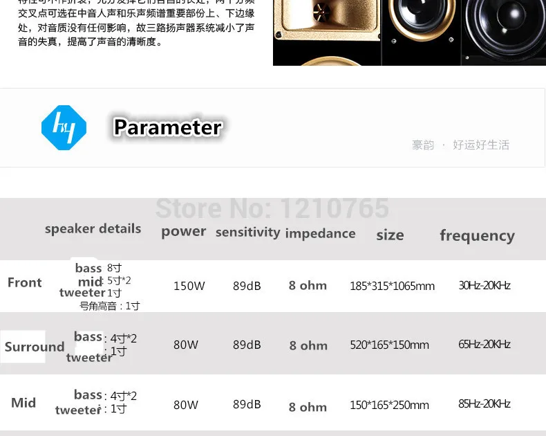 HYPER SOUND домашний кинотеатр SP-6689 5,1 динамик Комплект деревянный Гостиная ТВ Звук супер высокая мощность 720 Вт с активным сабвуфером(120 Вт