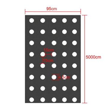 

95cm*50m 5Holes 0.03mm Black Mulch Film Gardening Flower Vegetable Seedling Plants Plastic Perforated PE Film Mulching Membrane