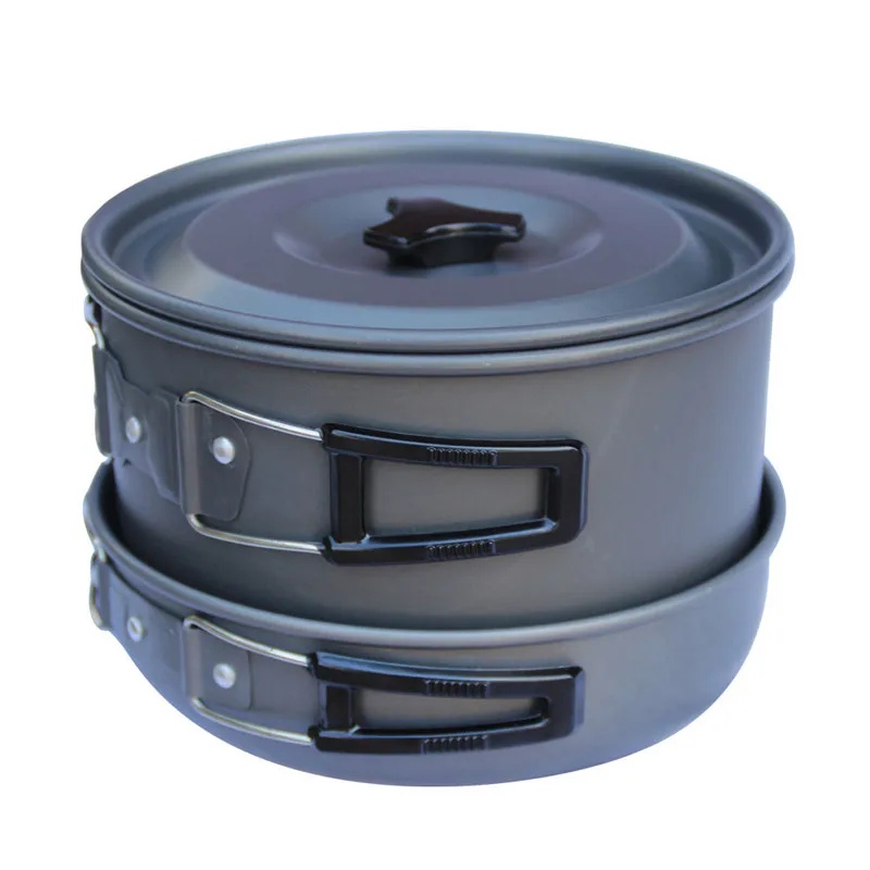 Utensilios de cocina de Camping al aire libre utensilios de cocina antiadherente Picnic Pot Pan Set vajilla para Trekking, senderismo, mochila equipo turístico