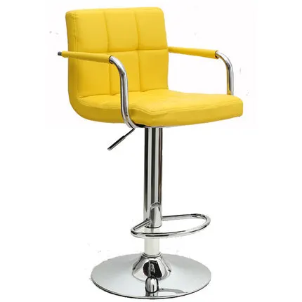 

Yellow color computer chair bar coffee house stool PU leather seat free shipping