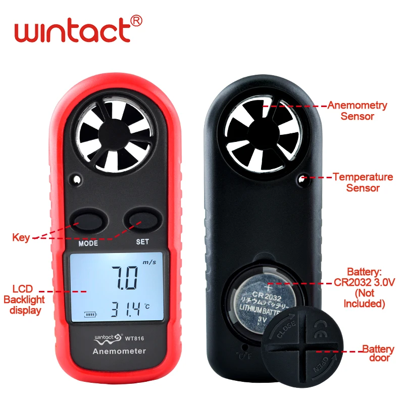 Портативный ветромер Anemometers портативный прибор для измерения скорости воздуха с