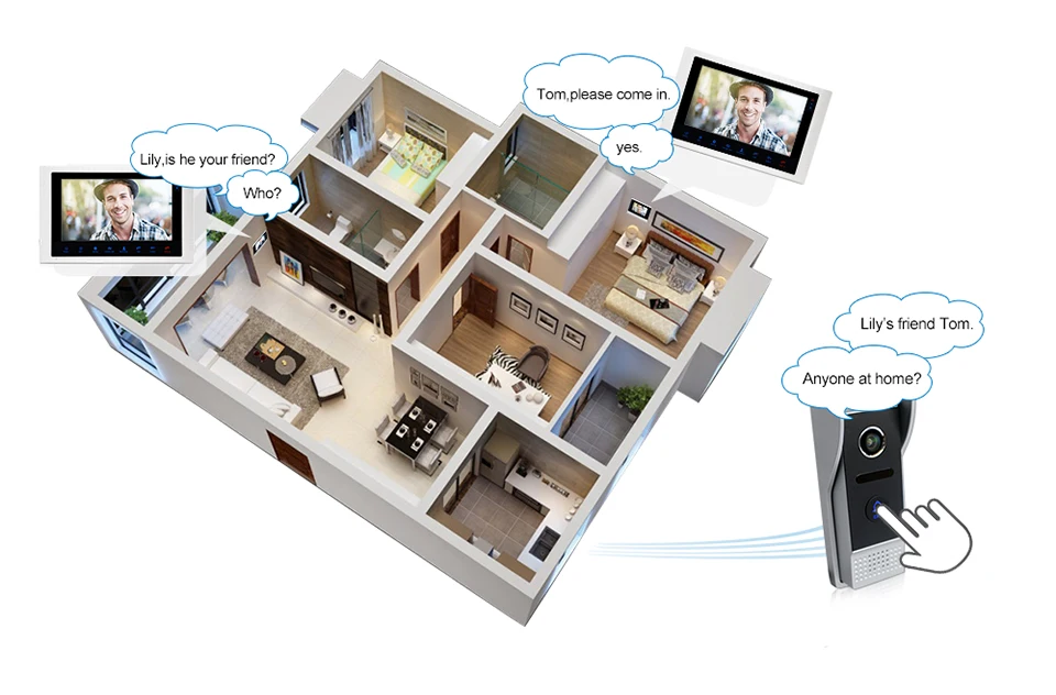 JeaTone 10" 4-wired Door Phone Video Intercom Video doorbell monitor Intercom + Extra 1200TVL Security Camera Waterproof System