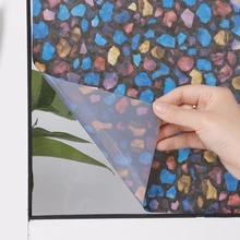 Эко-ПВХ булыжник тисненое витражное окно стеклянная пленка защита украшения УФ-защита статические цепляются для ванной комнаты 92 см x 100 см