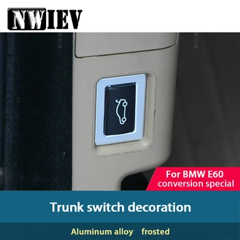 

NWIEV Car Styling Tirm Stickers For BMW 5 Series BMW E60 E61 M Sports Car Trunk Switch Decorative Panel Frame Covers Accessories