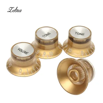 

Zebra 2 Volume & 2 Tone Gold Guitar Speed Control Volume Tone Knob for LP/SG For Electric Guitar Replacement Accessories