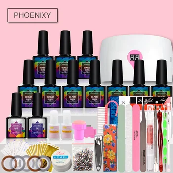 

Manicure Set For Nail Kit 36W LED Dryer Lamp 8ml Gel Nail Polish Set Complete For Manicure And Pedicure Nail Art Kit Set