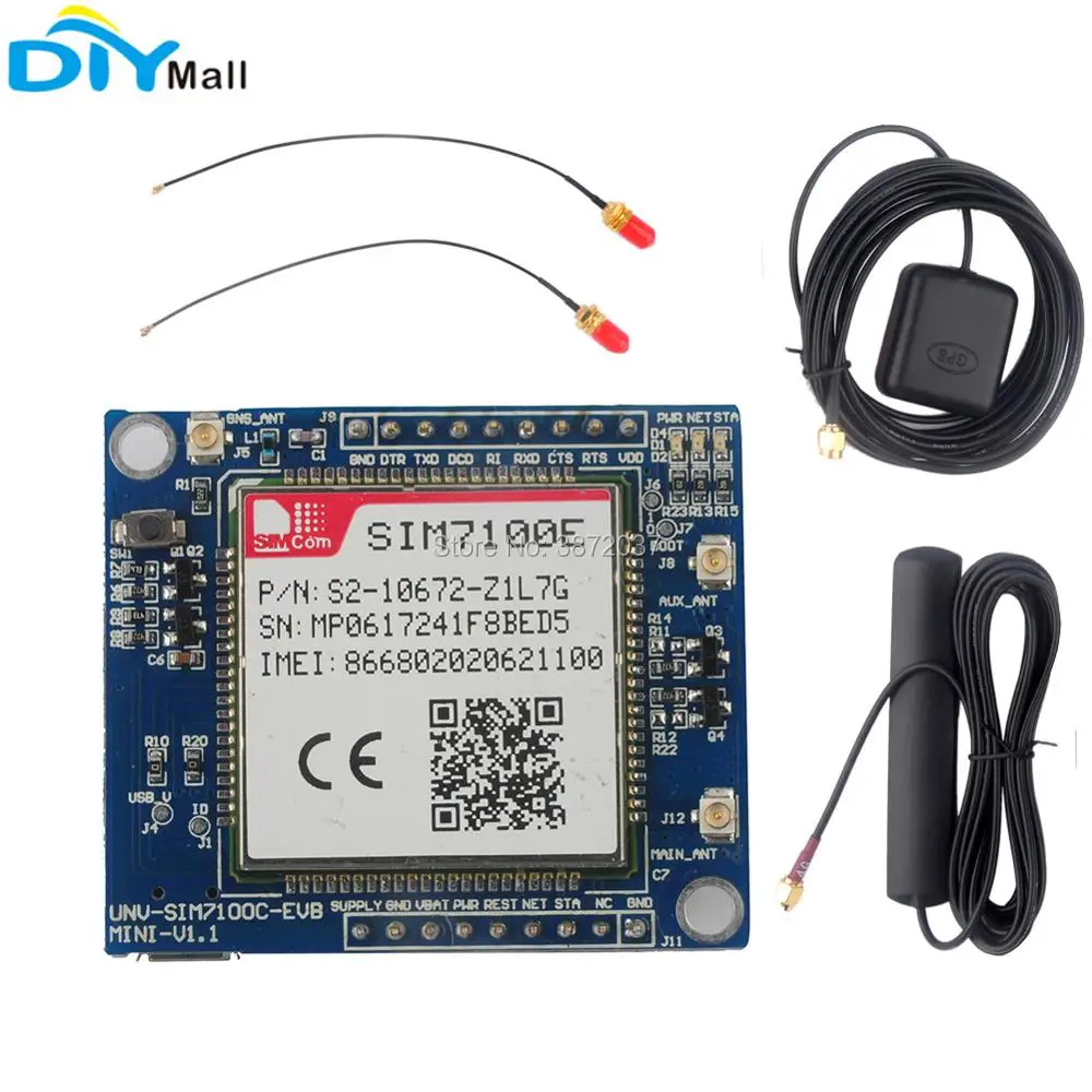 Макетная плата модуля 4G с европейской сетью SIM7100E + антенна для Arduino Raspberry Pi Android Linux