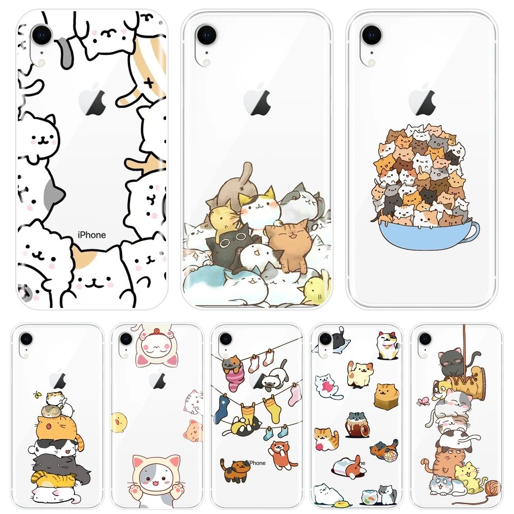 Чехол для телефона из ТПУ Apple iPhone 6 S 7 8 X XR XS Max силиконовый милый мягкий чехол с