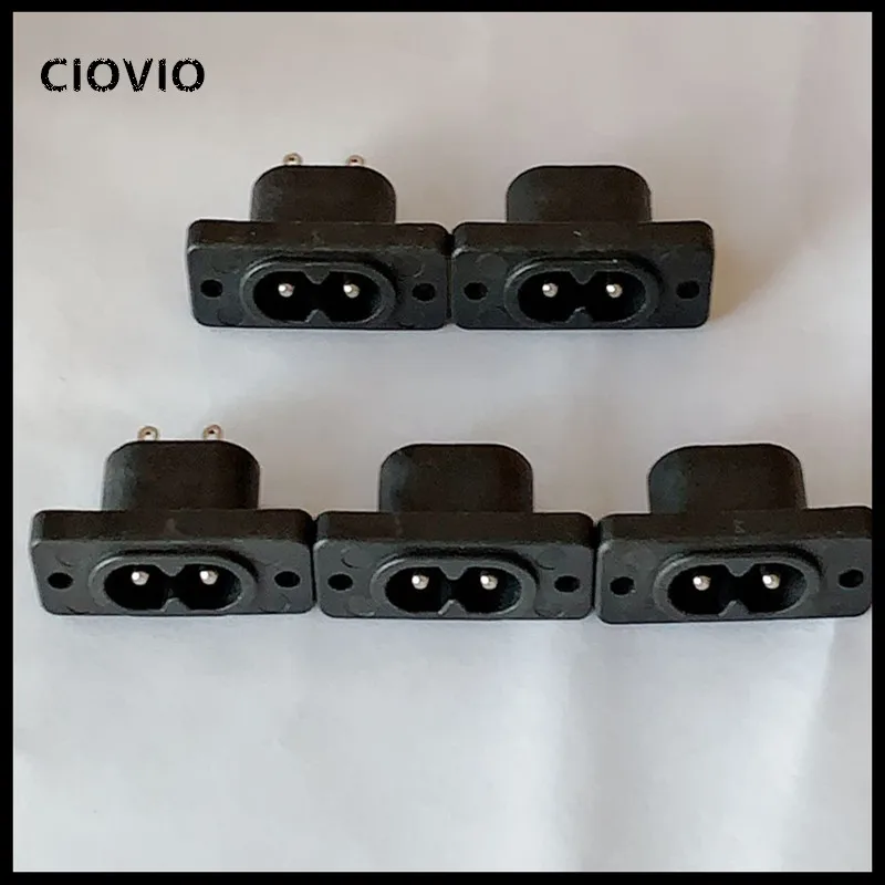 

AC250V 2.5A 5pcs 2Pin IEC 320 C8 Screw Mount Inlet Plug Socket
