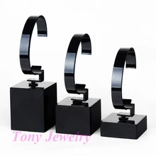 Tonvic оптом 2 высокого качества черная деревянная основа витрина для часов держатель стойки 3 шт в 1 комплект