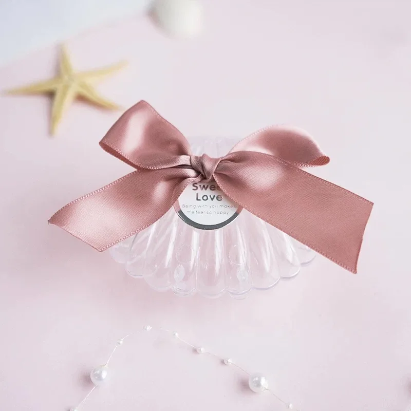Океан любовь) Новая прозрачная оболочка конфеты коробка со свадебными сувенирами и подарками детский душ День Рождения украшения детская Подарочная коробка 20шт - Цвет: Deep pink