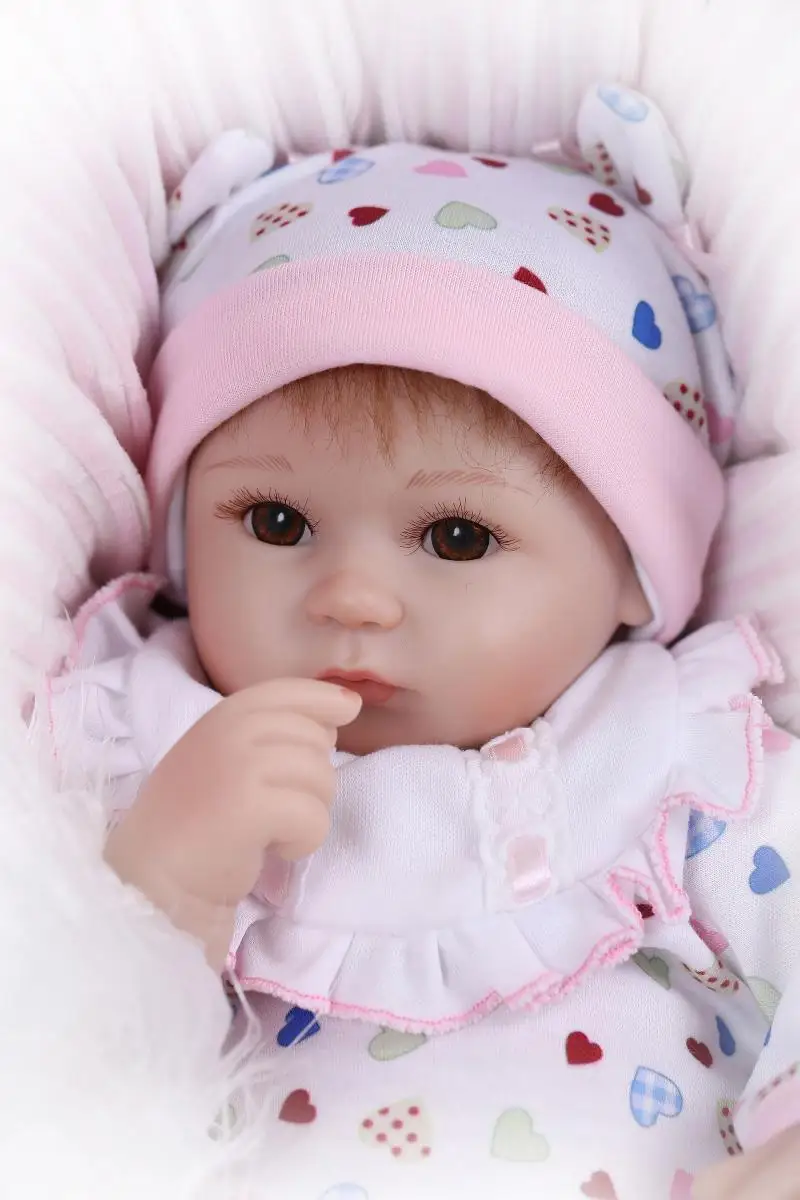 

42cm Popular Bebe Reborn Girl Doll with Rooted hair Soft Cuddle Body High Quality Handmade newborn baby Dolls