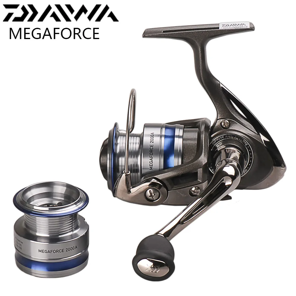 DAIWA MEGAFORCE Spinning Fishing Reel with Spare Spool 2000A 2500A 3000A 4000A Spinning Wheel Carretilha Pesca Molinete Peche