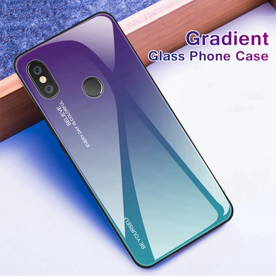 Gradient Glass Case For Xiaomi Mi 8 Lite Coque Silicone Phone Case For Xiaomi Redmi 5 Plus 6A Note 6 5 Pro Pocophone F1 Cover    (6)