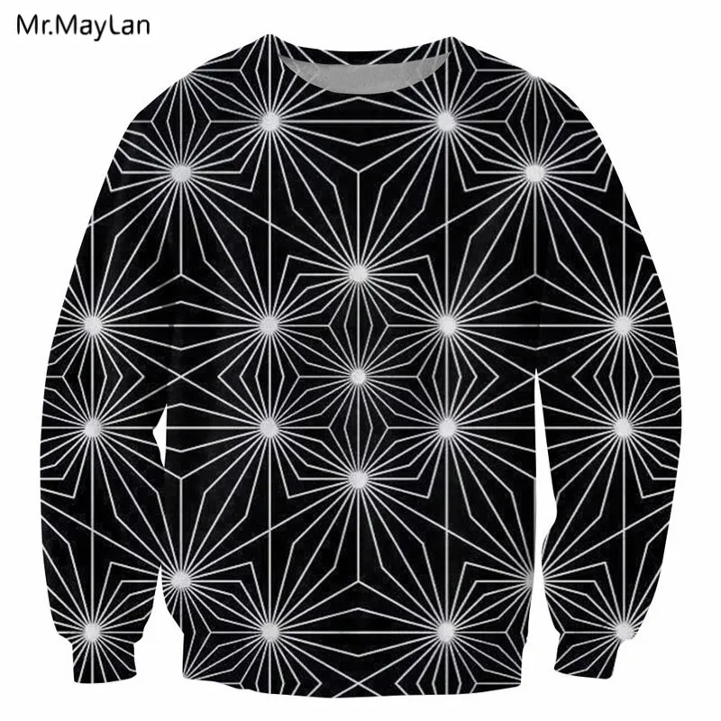 3D с принтом звездного неба паутина освещение черный кофты Для мужчин/Для женщин в стиле хип-хоп Уличная одежда с длинным рукавом свитер