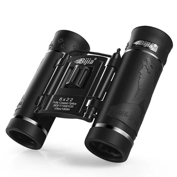 

BIJIA 8x22 Compact Binoculars Wide Angle Folding HD Powerful Mini Telescope BAK4 FMC Optics Hunting Sports Camping