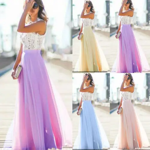

2019 Ever Pretty Elegant Formal Bridesmaid Wedding Long Chiffon O Neck Sleeveless Prom Women Evening Maxi Dress Plus Size